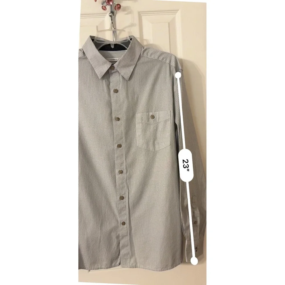 Moda Campia Moda‎ Mens Gray Button Down Shirt Long Sleeve Cotton Size L